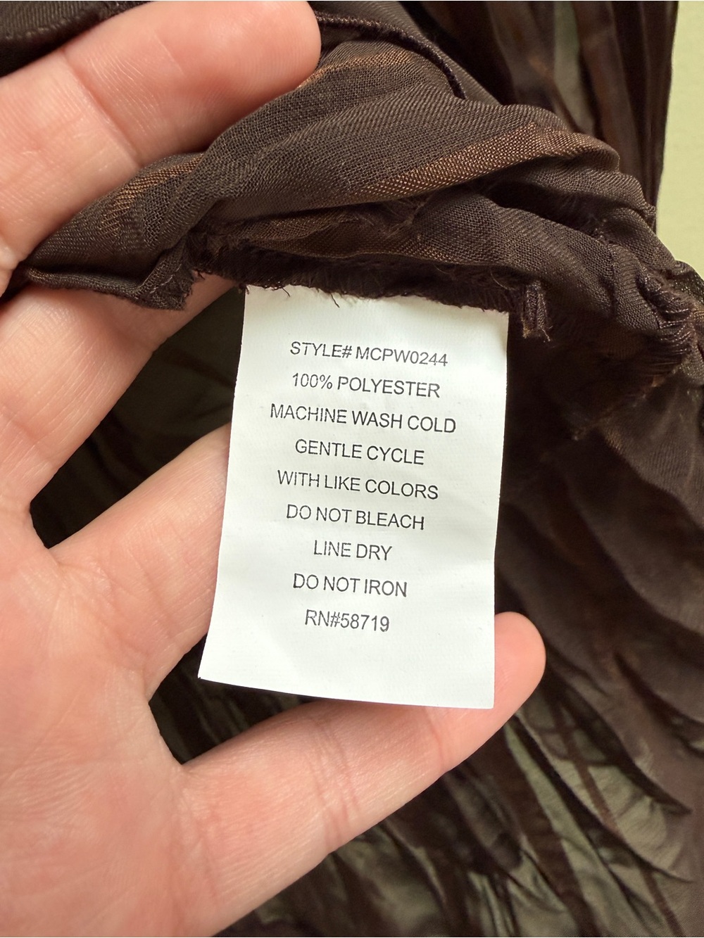 Notations Y2K Brown Sheer Boho Tie Front Top, size XL - Picture 6 of 7